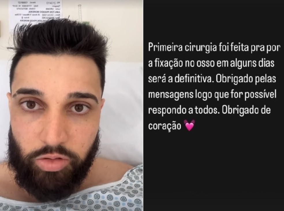 Dono da academia foi atingido e passou por cirurgia no HC de Botucatu — Foto: Instagram/Reprodução