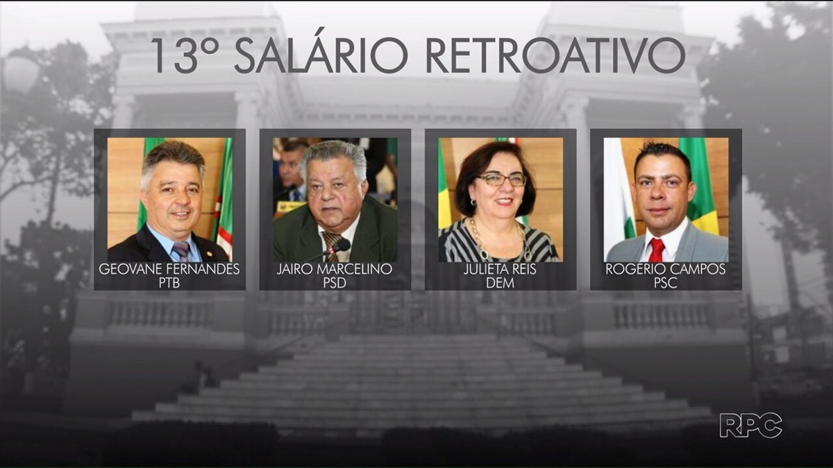 Vereadores e ex-vereadores de Curitiba pedem 13º salário retroativo na ...