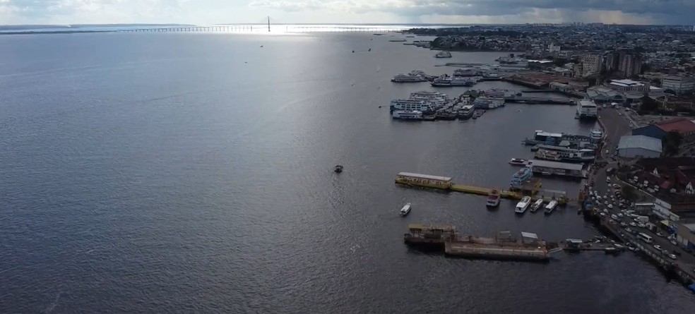 Rio Negro no Porto de Manaus. — Foto: William Duarte/Rede Amazônica