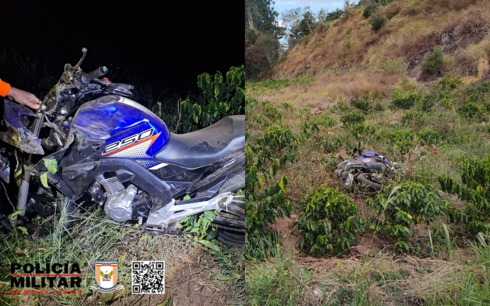 Motociclista de 19 anos morre após moto sair da pista em curva da MGC-267, em Campestre, MG — Foto: Polícia Militar Rodoviária