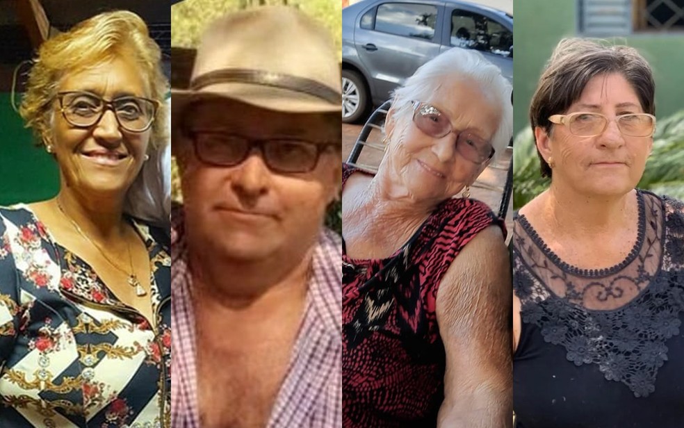 Adair do Nascimento Freitas Barros, André Luis Souza Barros, Ilda de Souza Barros e Maria Madalena Barros da Cruz morreram no acidente na GO-164 — Foto: Reprodução/ Redes sociais
