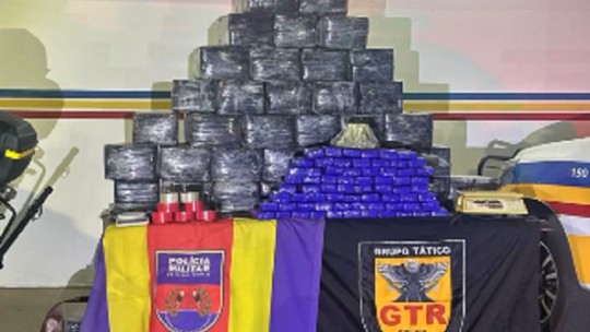 Quase uma tonelada de maconha é apreendida em depósito na MGC-748 - Foto: (PMRv/Divulgação)