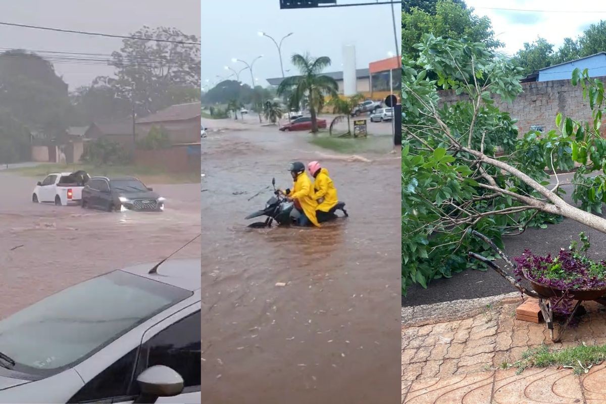 Chuva forte atinge MS e causa alagamentos; estado entra em alerta para tempestades