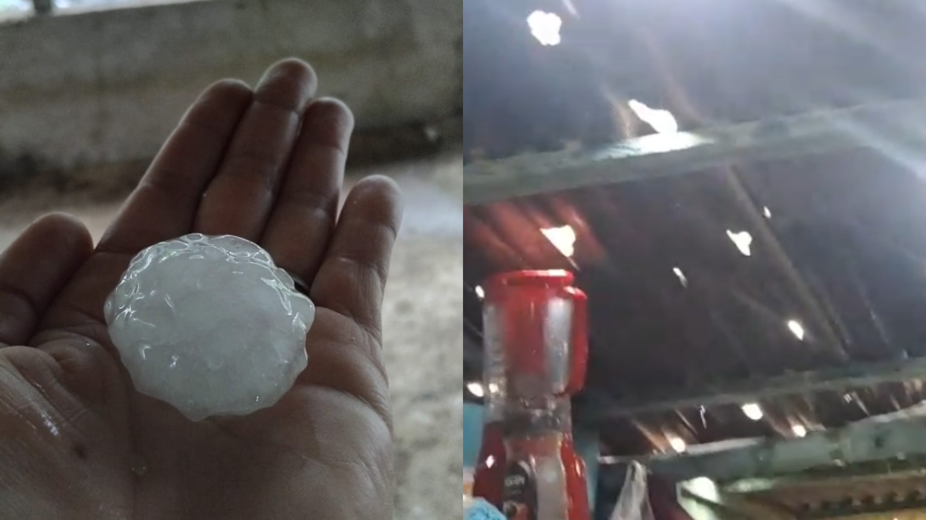 Granizo com pedras do tamanho de ovos atinge o Paraná e faz furos em telhados