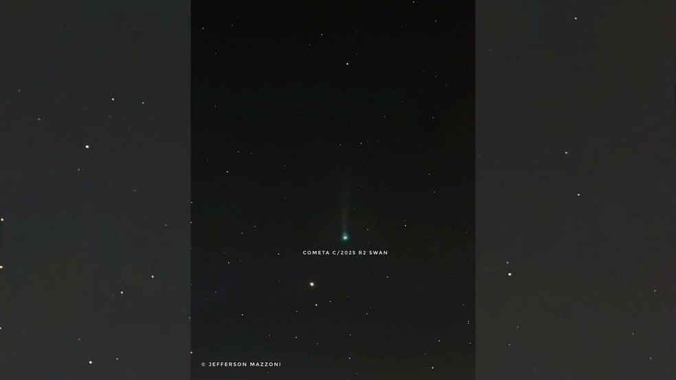 Jefferson Mazzoni registrou cometa em São José do Rio Preto — Foto: Jefferson Renee Benatti Mazzoni/Arquivo pessoal