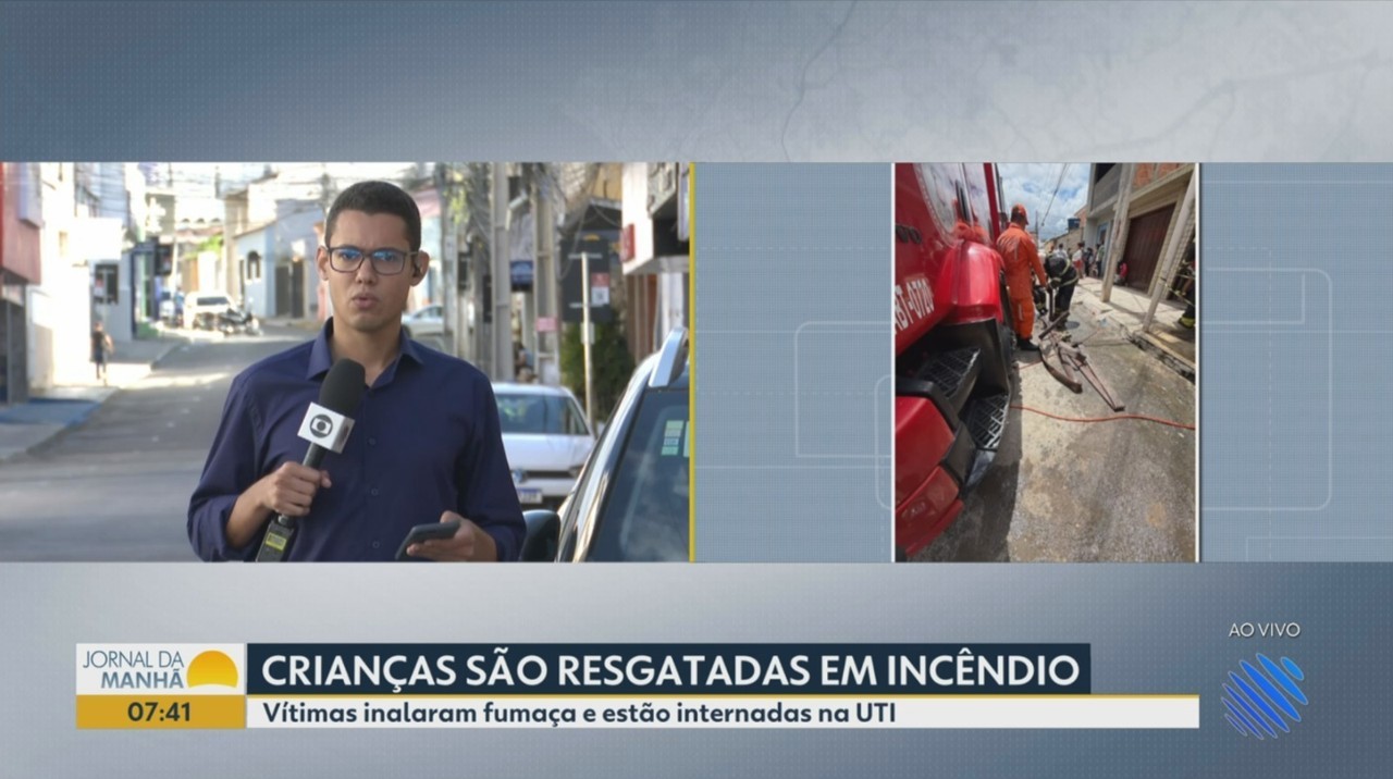 Crianças são internadas na UTI de hospital após inalarem fumaça durante em incêndio em casa no sudoeste da Bahia