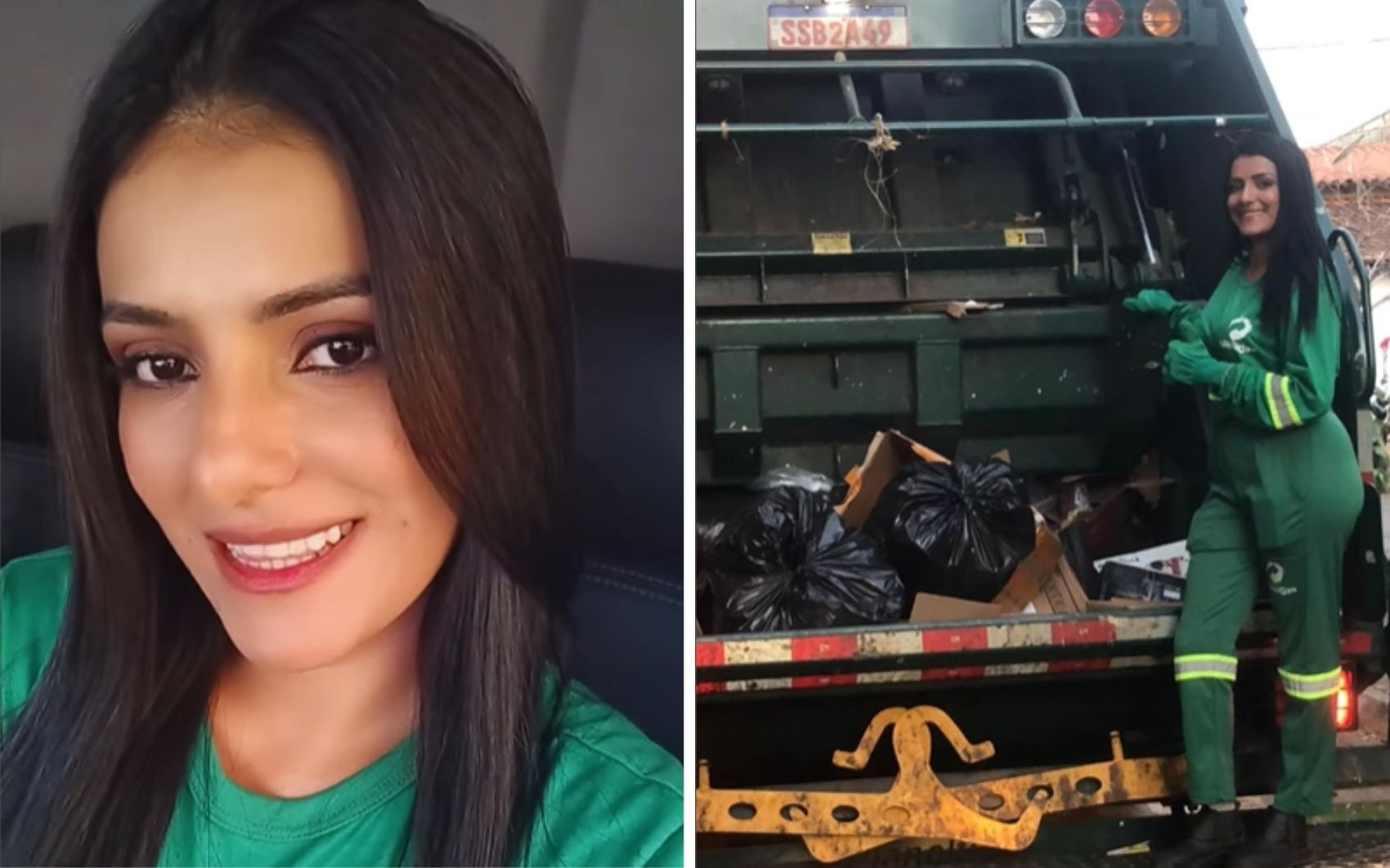 Garçonete e porteira de condomínio: veja outros trabalhos que coletora de lixo que chamou a atenção pela beleza já teve