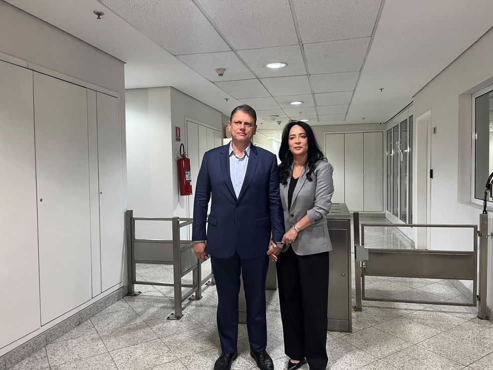 O candidato à reeleição Tarcísio de Freitas (Republicanos) — Foto: Paola Patriarca/g1