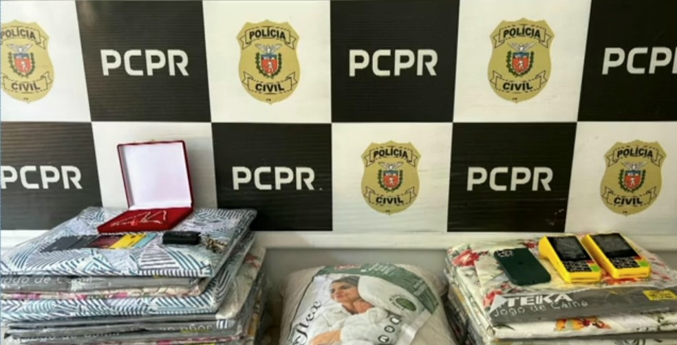 Produtos apreendidos com suspeita em Cianorte (PR) — Foto: Reprodução/Polícia Civil