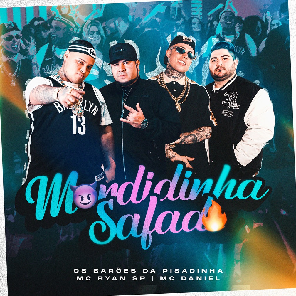 Capa do single 'Mordidinha safada', da dupla Os Barões da Pisadinha com MC Ryan SP e MC Daniel — Foto: Divulgação