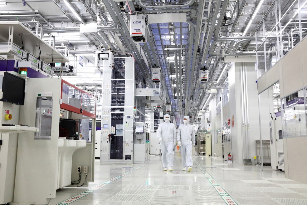 Fábrica de chips da Samsung Electronics em Pyeongtaek, Coreia do Sul. — Foto: Samsung Electronics/Divulgação via REUTERS