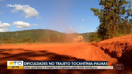 Linha que fazia travessia entre Tocantínia e Palmas é suspensa por más condições da estra