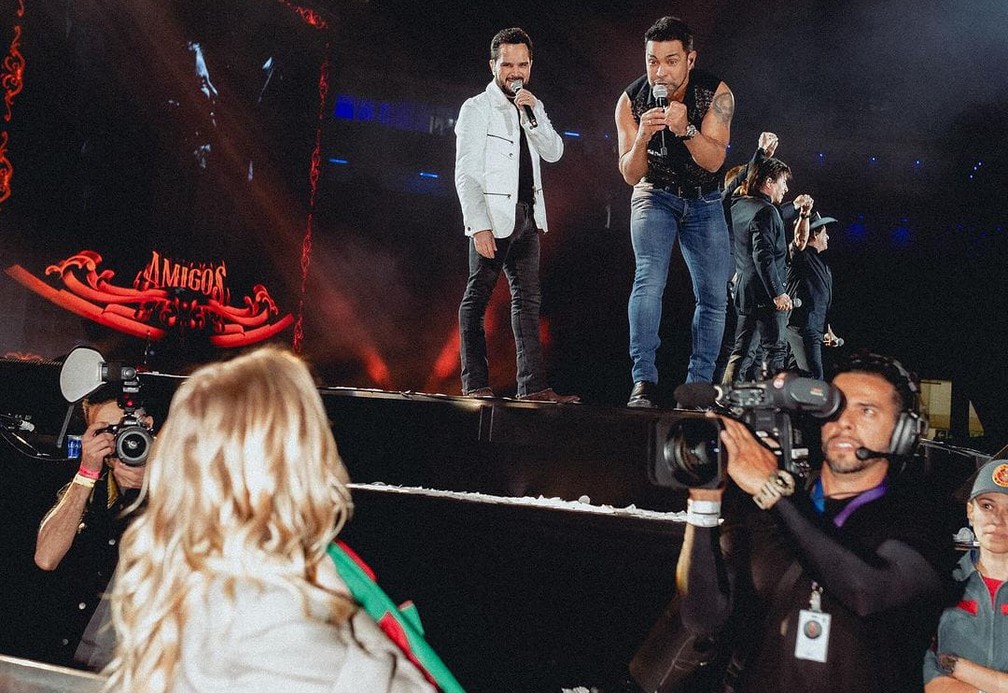 Luísa Sonza acompanha show do "Amigos" no Salve o Sul — Foto: Marcos Hermes/Divulgação