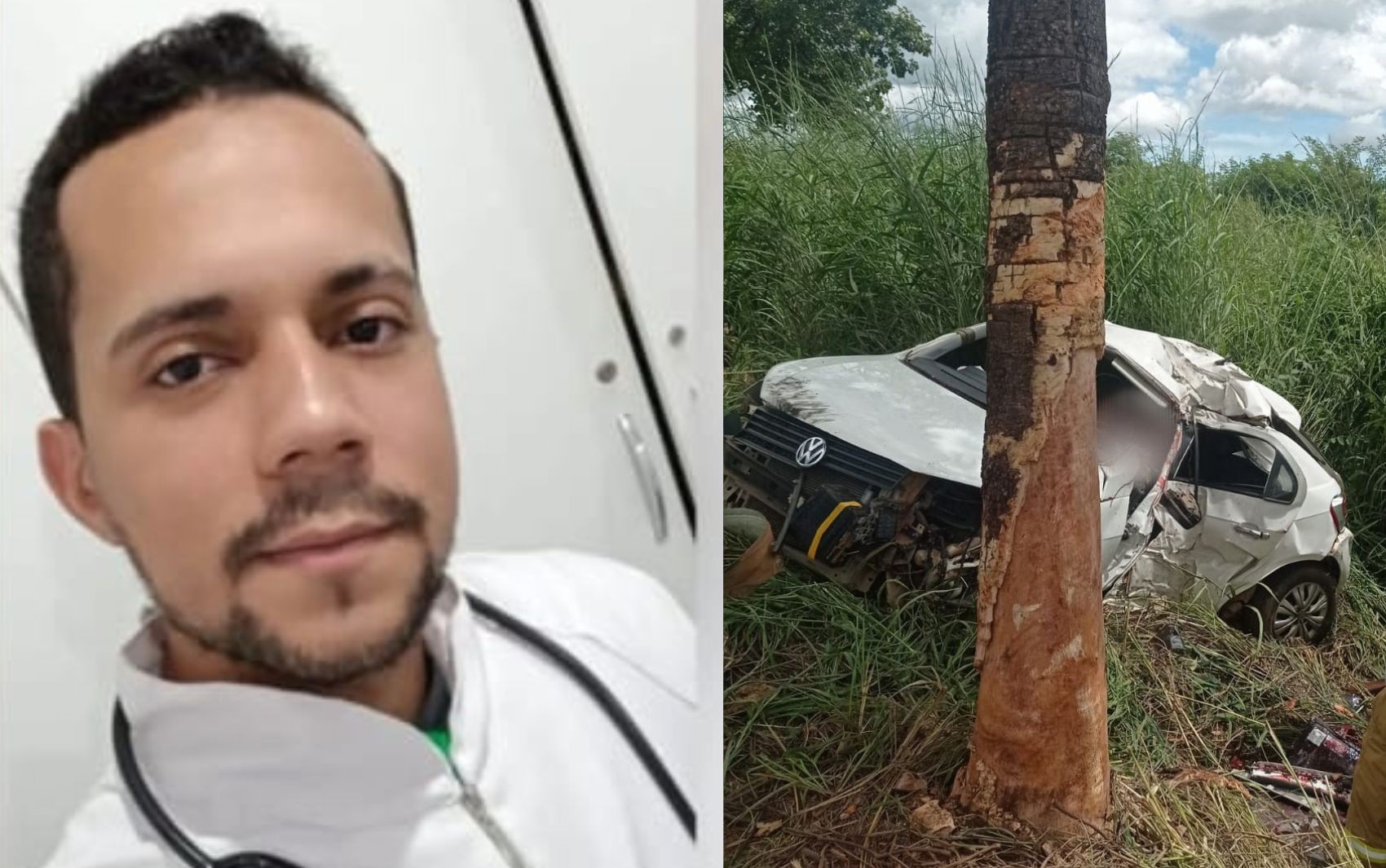 Técnico de enfermagem morre após pneu de carro estourar e veículo bater em árvore na Bahia