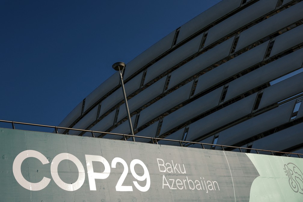 Uma vista do local onde acontece a COP29, a conferência das Nações Unidas sobre mudanças climáticas, em Baku, Azerbaijão, em 22 de novembro de 2024. — Foto: REUTERS/Murad Sezer