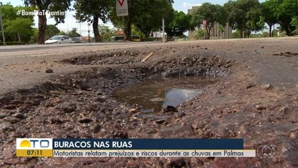 Motoristas relatam prejuízos com buracos causados pela chuva em Palmas
