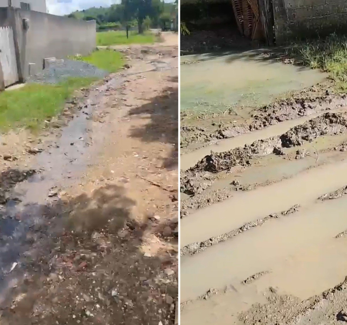 Esgoto a céu aberto e ruas esburacadas afetam distrito de Itaperuna