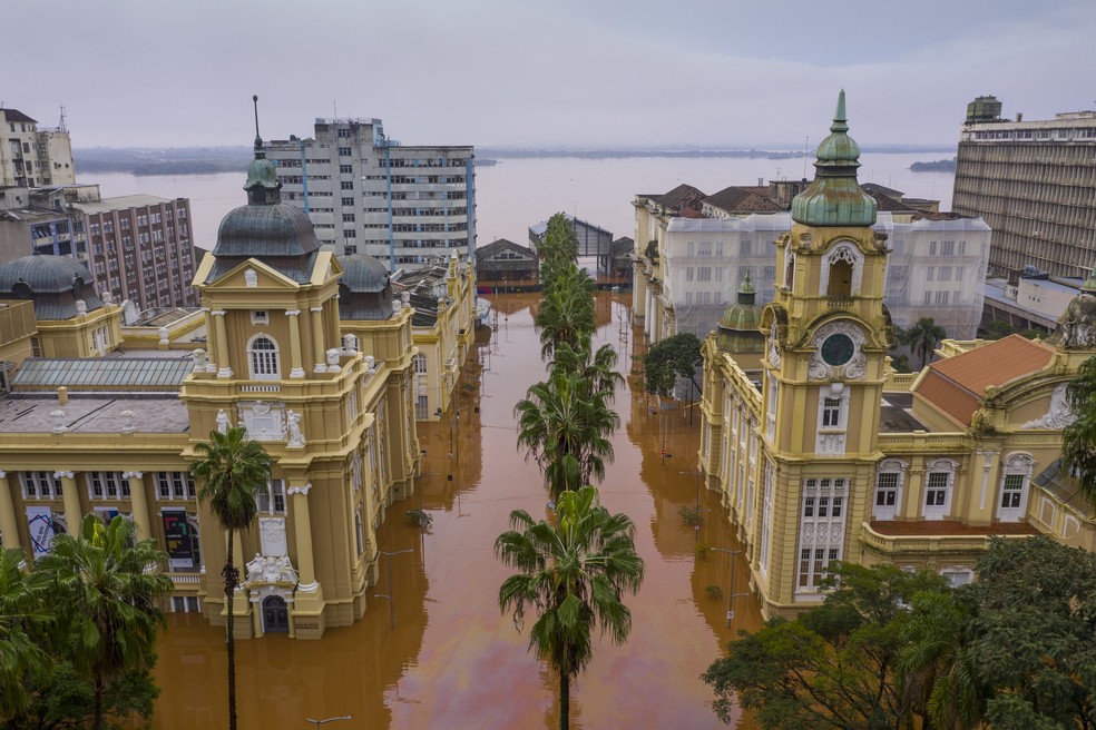 Museu de Arte do RS durante enchente de maio em Porto Alegre — Foto: Alan Mendonça Furtado/Margs