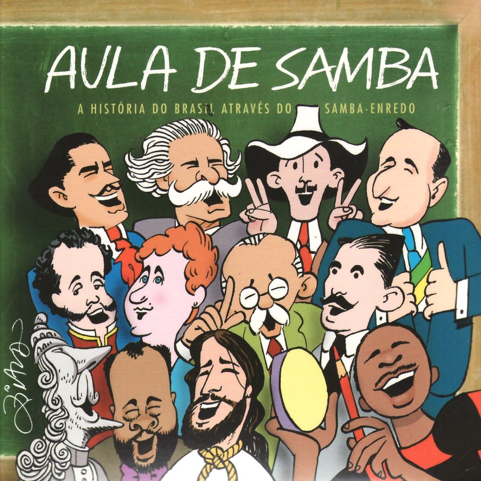 Capa do CD Aula de samba  A histria do Brasil atravs do samba-enredo, de 2007  Foto: Arte de Ziraldo