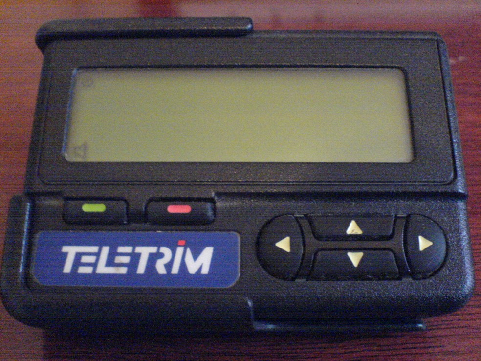 Pager (bipe) usado no Brasil na década de 1990 — Foto: Wikimedia Commons