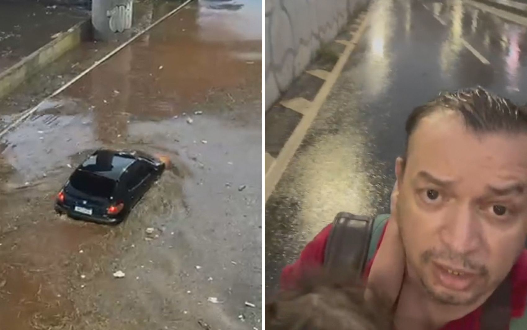 Pai relata desespero ao ficar preso com bebê em carro durante alagamento em Goiânia: ‘Deus, salva meu filho’; vídeo