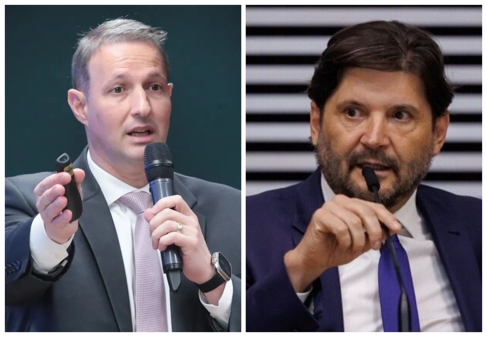 Candidatos Guilherme Derrite e André do Prado em redes sociais