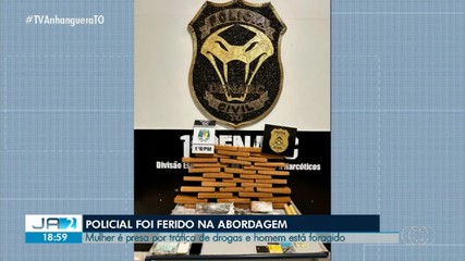 Casal suspeito de tráfico tenta fugir de abordagem e joga carro em cima de policial