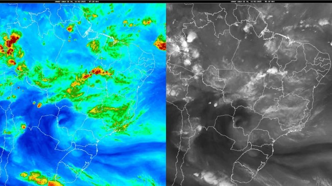 Imagens de satlite mostram correntes de calor e umidade sobre Gois