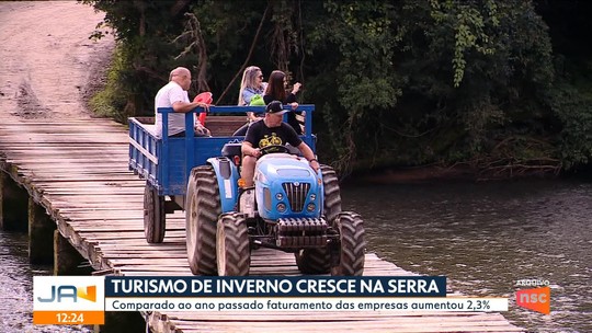 Fecomércio, afirma que, turismo de inverno teve crescimento na Serra Catarinense - Programa: Jornal do Almoço - SC 