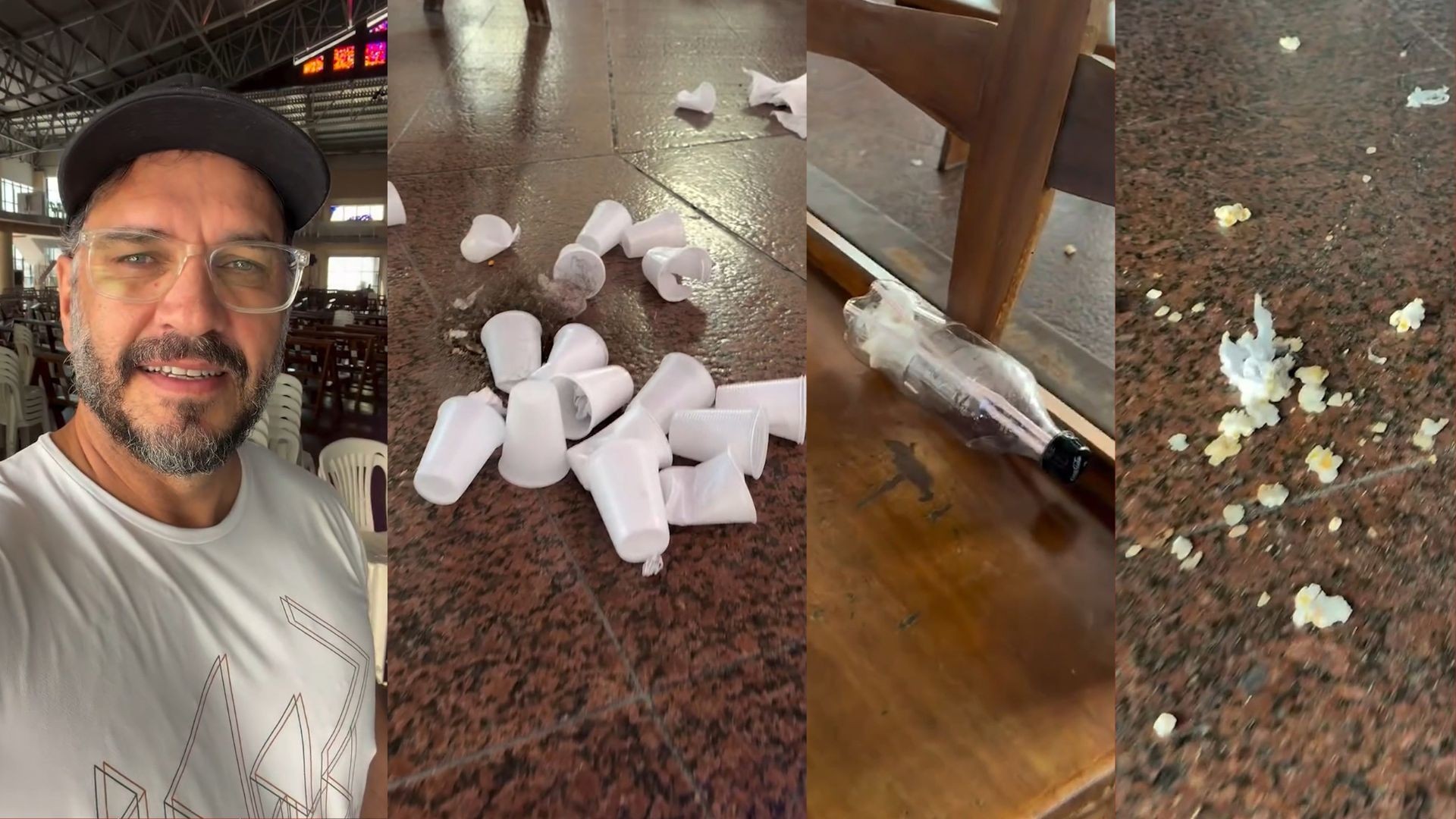 Padre do ES dá bronca em fiéis por lixo no chão: 'Igreja não é cinema'; veja VÍDEO