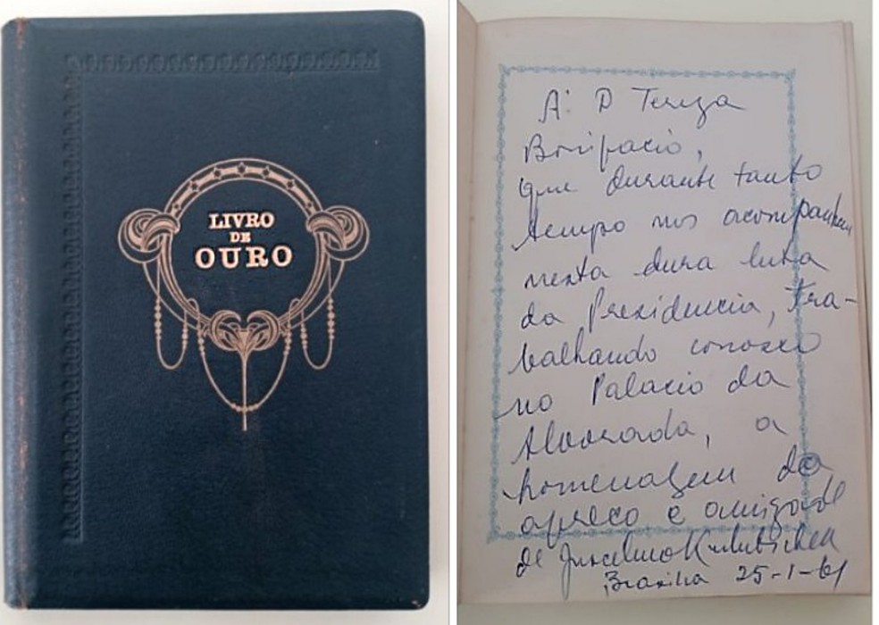 Tereza Bonifácio foi governanta de Juscelino Kubitschek quando ele era presidente do Brasil e recebeu mensagem dele em caderno de memórias — Foto: Museu Histórico e Geográfico de Poços de Caldas