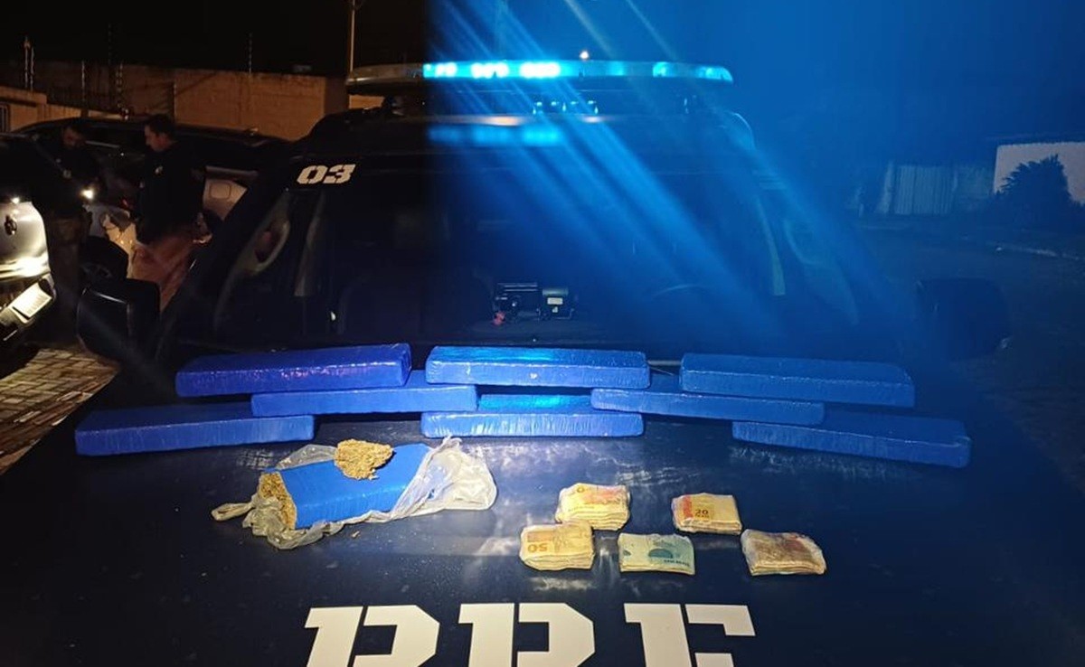 Trio tenta fugir da PRF, mas acaba preso com mais de 7 kg de maconha dentro de carro na Grande Natal