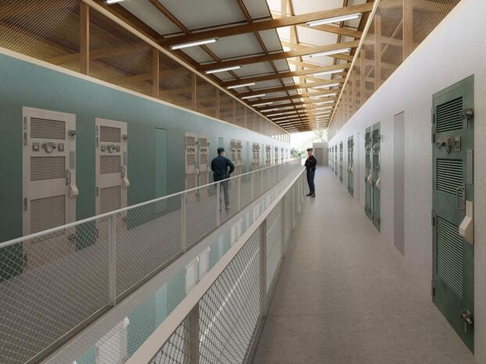 Visual 3D da futura prisão na Guiana — Foto: Ministère de la Justice