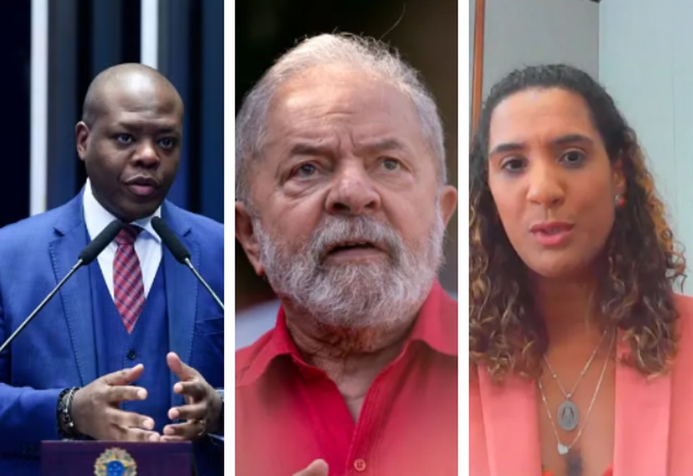 Silvio Almeida, Lula e Anielle Franco. — Foto: Edilson Rodrigues/Agência Senado, Marcelo Brandt/g1 e GloboNews/Reprodução