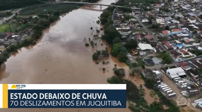 Chuva deixa mais de 100 desalojados e causa 70 deslizamentos em Juquitiba, na Grande SP