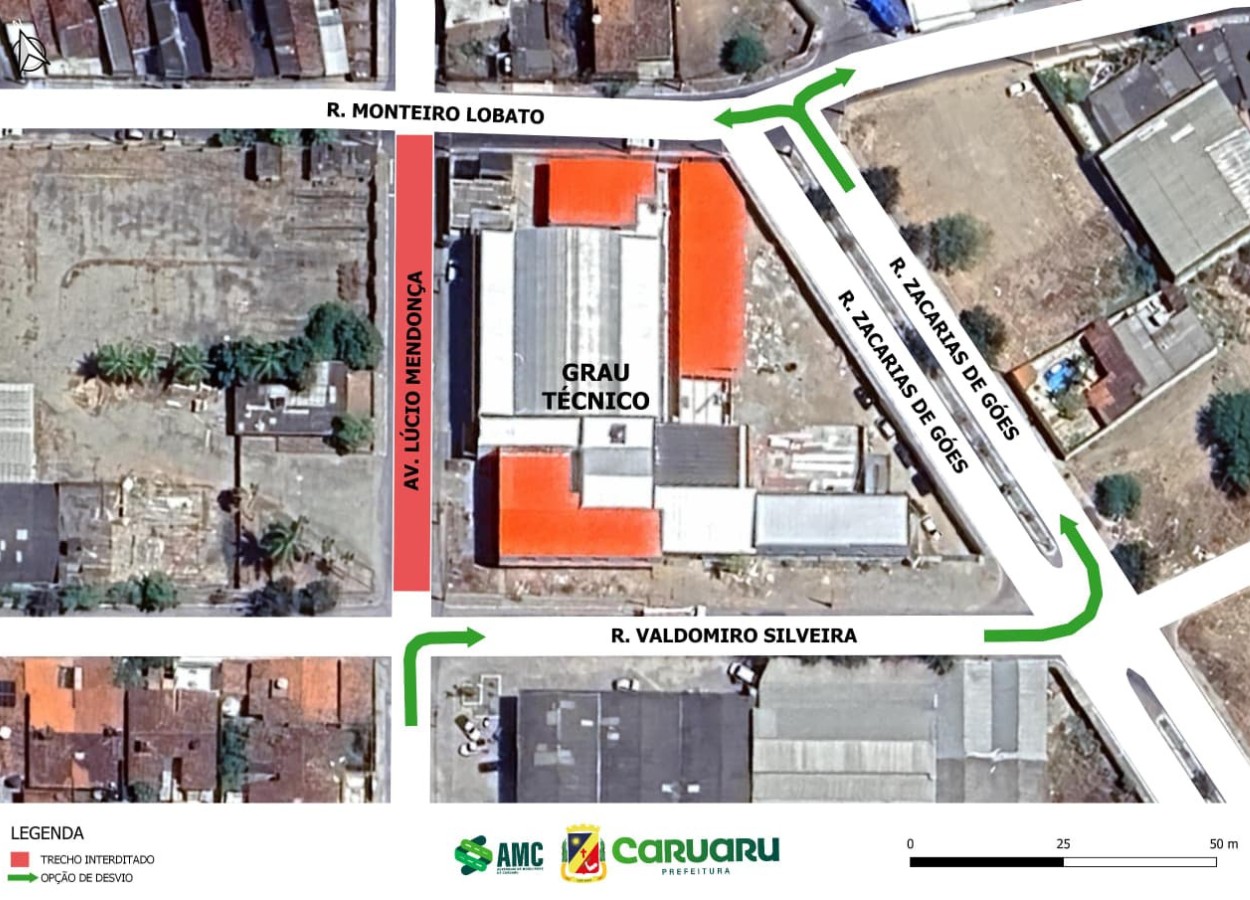 Caruaru altera trânsito no bairro Indianópolis para construção de faixa elevada; veja rotas alternativas