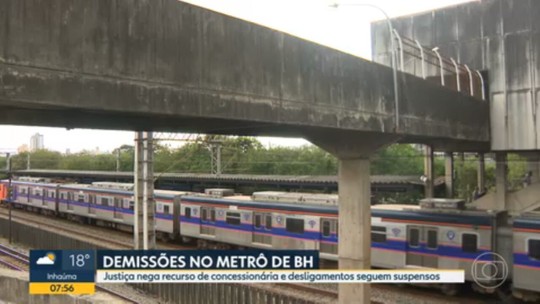 Tribunal Regional do Trabalho nega recurso de concessionária que administra metrô de BH e mantém suspensão de demissão de funcionários - Programa: Bom Dia Minas 