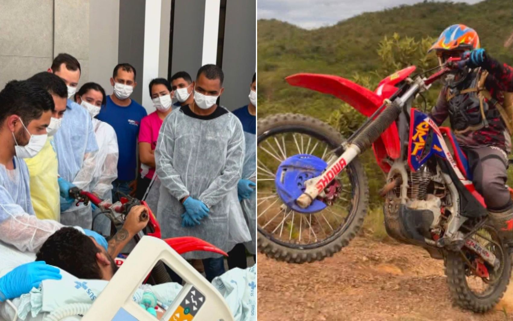 Apaixonado por motocross, jovem internado por 75 dias recebe 'visita' de moto: 'Queria muito'