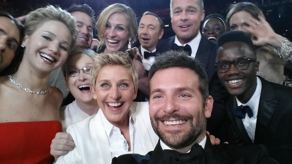 Selfie Oscar — Foto: Redes sociais Ellen DeGenres