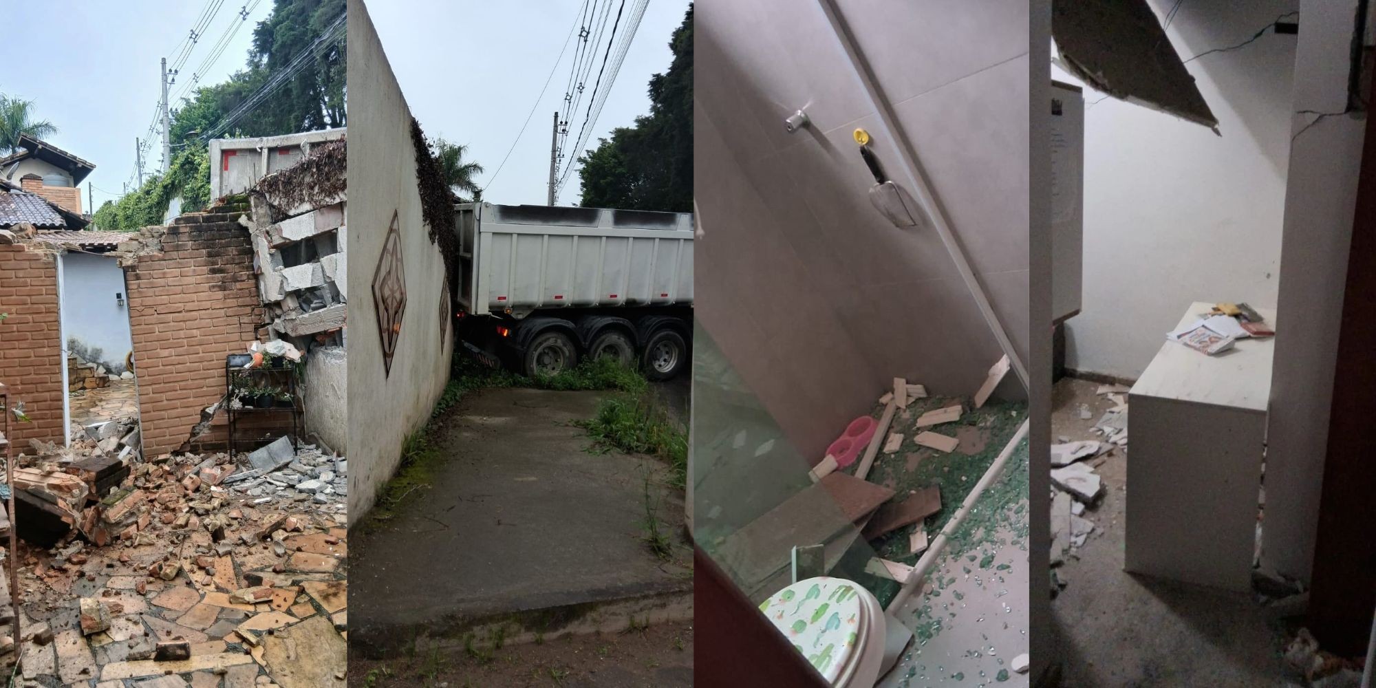 Caminhão invade casa e destrói quarto de criança de 10 anos em Biritiba Mirim