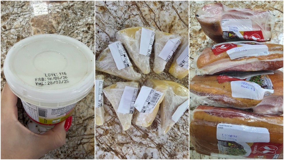 Queijos, bacon e chips vencidos são encontrados à venda em supermercado de Fortaleza. — Foto: Procon Ceará/Divulgação