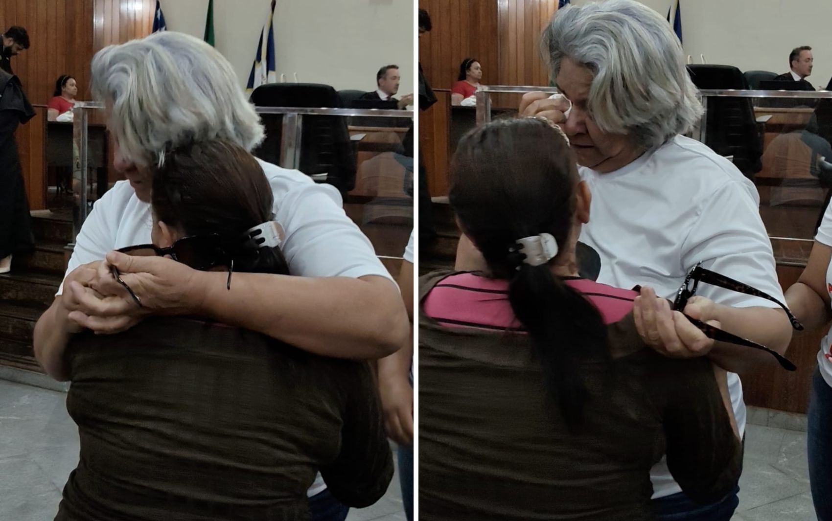 Mães de vítima e ré se abraçam após julgamento de homicídio de motorista de ônibus que teve corpo queimado, e gesto emociona; vídeo 