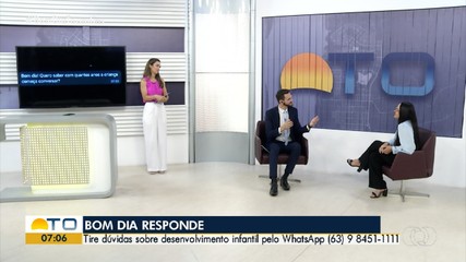 Terapeuta ocupacional tira dúvidas de telespectadores sobre desenvolvimento infantil