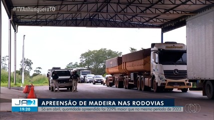 Em abril, quantidade apreendida de madeira foi de 229% maior que o mesmo período de 2023