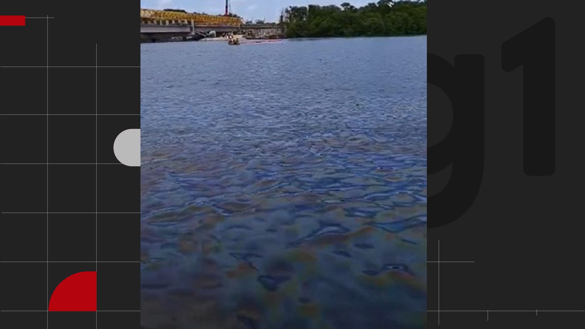 Vazamento de óleo é registrado em área de construção da Ponte do Futuro, no Rio Paraíba, em Cabedelo