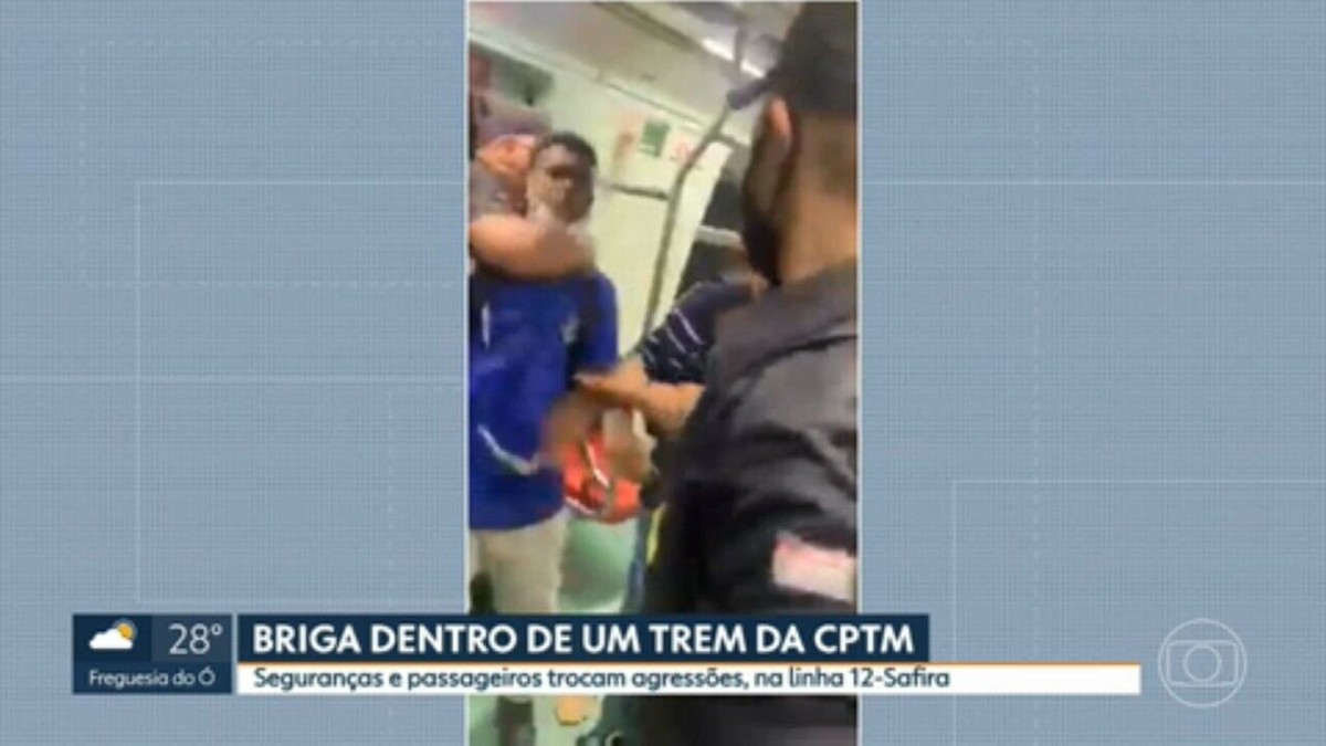 Seguranças da CPTM trocam socos com passageiros por uso indevido de máscara  dentro de um trem da linha 12-Safira, São Paulo