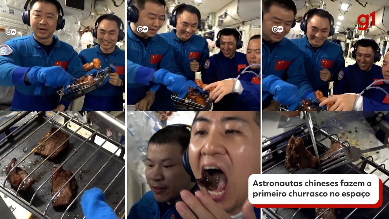 Astronautas chineses fazem o primeiro churrasco no espaço; veja VÍDEO