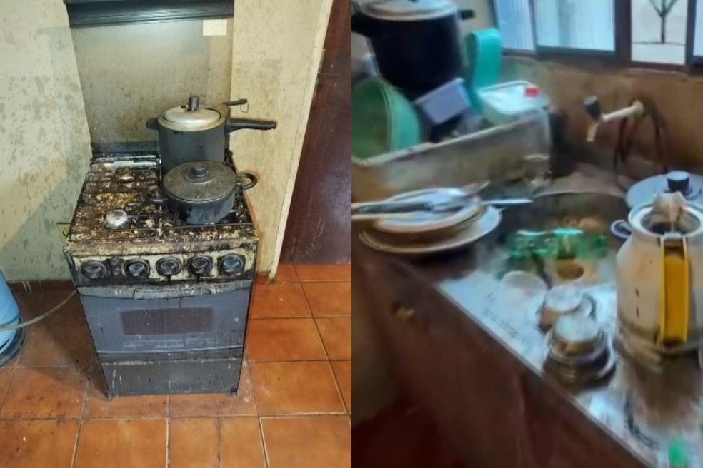 Casa onde idosa morava com o filho foi encontrada em situação precária. — Foto: Reprodução