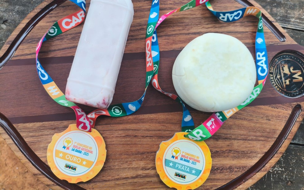 Iogurte e queijo premiado da JM Queijos Artesanais — Foto: Arquivo Pessoal
