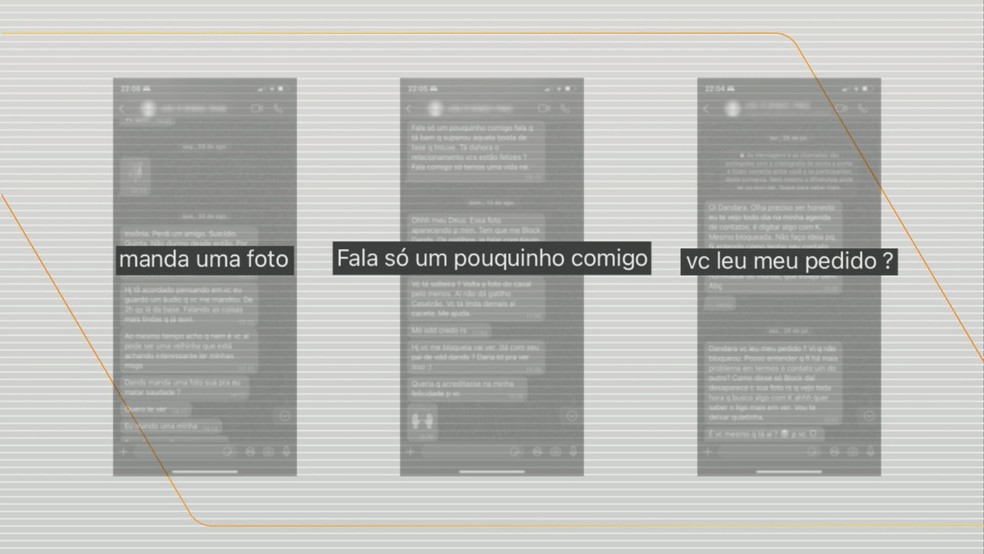 Stalkers tentam entrar em contato com as vítimas de forma indesejada por meio de ligações ou aplicativo de mensagens — Foto: Reprodução/Bom Dia Brasil